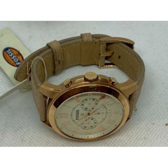 Fossil NDW1 Gen 1 Smartwatch Chronograph Leather Band Rose Gold Quartz 44mm C223 - Picture 7 of 9